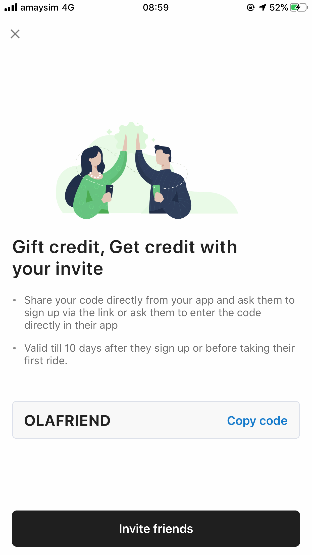 Share your referral code